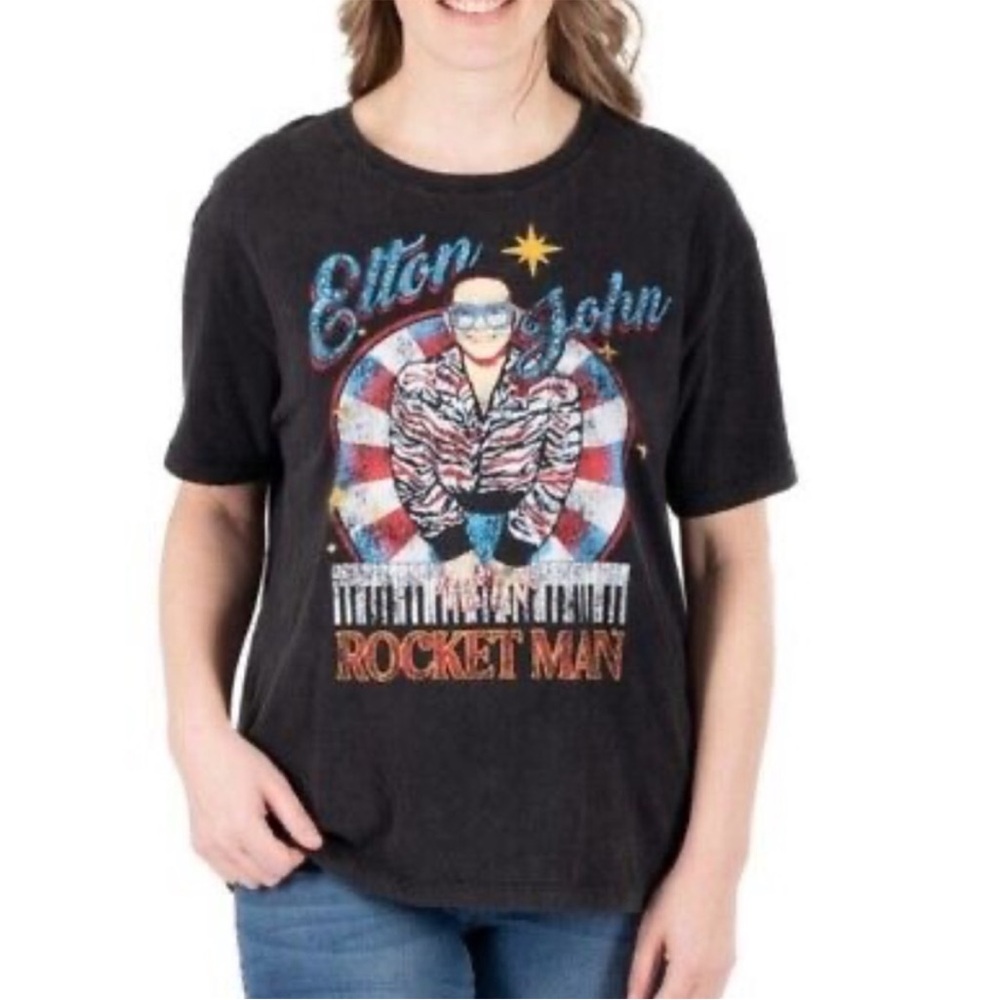 Elton John Rocket Man Graphic T-Shirt women size XS NWT